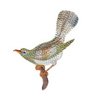 needle passion machine embroidery design bird perching on a branch for variegated thread