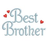 best brother lettering text machine embroidery with hearts from Neelde Passion Embroidery
