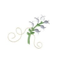 single lily of the valley stem, interior design accents for home accessories, living room designs, noble house, needle passion embroidery machine embroidery design