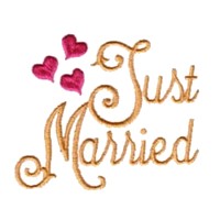 just married script lettering machine embroidery design love wedding heart art pes hus dst needle passion embroidery npe