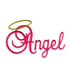 angel script lettering text with halo machine embroidery design baby toys kids children art pes hus dst