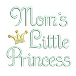 mom's little princess machine embroidery design girl girls rule diva girly queen crown confetti lettering text slogan art pes hus dst needle passion embroidery npe
