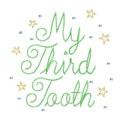 my third tooth lettering machine embroidery design