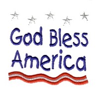god bless america machine embroidery design america usa patriotic red blue white stripes 4th july fourth of july independence day art pes hus dst needle passion embroidery npe