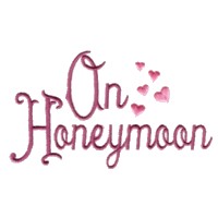 on honeymoon script lettering with hearts machine embroidery design love art pes hus dst needle passion embroidery npe