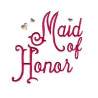 maid of honor script lettering machine embroidery design love wedding heart party best friend art pes hus dst needle passion embroidery npe