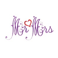 mr & mrs script lettering machine embroidery design love wedding heart art pes hus dst needle passion embroidery npe