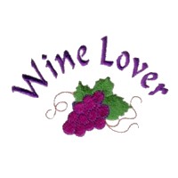 Wine lover lettering with a bunch of grapes machine embroidery design art pes hus dst needle passion embroidery npe