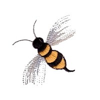 Bumble bee wings machine embroidery designs for variegated thread, bug, insect,critter, flying, buzzing, multi-coloured, multi-color, multi-colour, colour changing thread