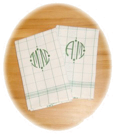 circle monogram alphabet tea towels with machine embroidery from needlepassion needle passion embroidery npe ltd kitchen towels></H2></p>