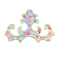 Cath Kidston Rosali fabric in machine embroidery damask design from Needle Passion Embroidery