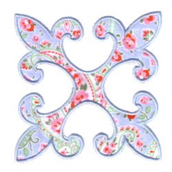 machine embroidery applique in the hoop damask design from Needle Passion Embroidery