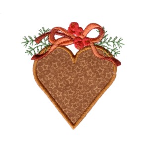 gingerbread heart machine embroidery applique in the hoop machine embroidery appliqué design embroidery module christmas designs art pes hus dst needle passion embroidery npe