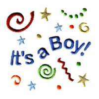 it's a boy letetring confetti, baby, toddler designs for machine embroidery quality designs from Needle Passion Embroidery