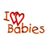 i love babies lettering hearts text slogan machine embroidery design
