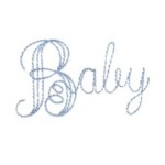 Baby script lettering machine embroidery design from Needle Passion Emboidery npe