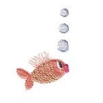 Little cute fish & bubbles, bath time fun, water, bathtime, machine embroidery designs for kid's towels and bathrobes from Needle Passion Embroidery design in multiple embroidery formats