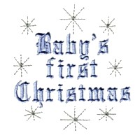 Baby's first Christmas lettering text writing with snowflakes, baby pack, needle passion embroidery machine embroidery design, ART PES HUS JEF AND DST formats