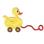 yellow rubber duck pull along toy machine embroidery design baby toys kids children art pes hus dst