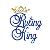 Ruling King script lettering with crown, it's a boy, baby, toddler designs for machine embroidery quality designs from Needle Passion Embroidery