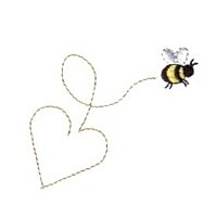 heart trail machine embroidery design fun bumble bees summer art pes hus dst needle passion embroidery npe