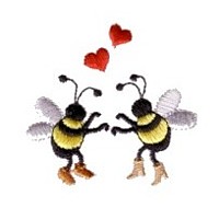 Bumble bees in love machine embroidery design fun humor art pes hus jef dst formats from Needle Passion Embroidery