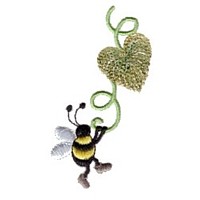 Bumble bee hanging on a leaf machine embroidery design fun humor art pes hus jef dst formats from Needle Passion Embroidery