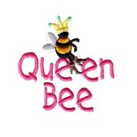 Queen bee lettering Bumble bee with a crown machine embroidery design fun humor art pes hus jef dst formats from Needle Passion Embroidery