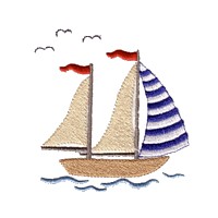 saling boat machine embroidery nautical maritime seaside sea design art pes hus dst needle passion embroidery npe