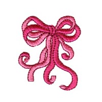 Double bow with ribbons machine embroidery design