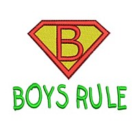 Boys rule lettering, text, writing, Superhero pack super hero, man power, boy, male, superman logo, needle passion embroidery machine embroidery design, ART PES HUS JEF and DST formats