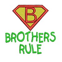 Brothers rule lettering, text, writing, Superhero pack super hero, man power, boy, male, superman logo, needle passion embroidery machine embroidery design, ART PES HUS JEF and DST formats