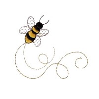 bumble bee critter insect machine embroidery design swirl swirly trail swirls cute bug needle passion embroidery needlepassion npe bernina artista art pes hus jef dst designs