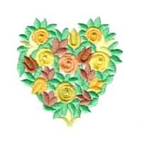 filled heart floral flower bullion machine embroidery traditional heirloom design by Needle Passion Embroidery
