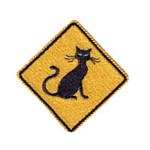 cat traffic sign machine embroidery design feline art pes hus dst needle passion embroidery npe