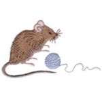 mouse and ball of yarn machine embroidery design feline art pes hus dst needle passion embroidery npe