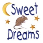 sweet dreams lettering text mouse sleeping stars moon machine embroidery design feline art pes hus dst needle passion embroidery npe