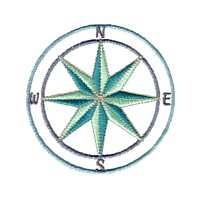 compass machine embroidery nautical maritime seaside sea design art pes hus dst needle passion embroidery npe
