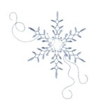 Crystal snowflake with swirls machine embroidery design from http://www.needlepassioneembroidery.com