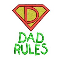 Dad rules lettering, text, writing, Superhero pack super hero, man power, boy, male, superman logo, needle passion embroidery machine embroidery design, ART PES HUS JEF and DST formats