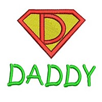 Daddy lettering, text, writing, Superhero pack super hero, man power, boy, male, superman logo, needle passion embroidery machine embroidery design, ART PES HUS JEF and DST formats