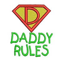 Daddy rules, lettering, text, writing, Superhero pack super hero, man power, boy, male, superman logo, needle passion embroidery machine embroidery design, ART PES HUS JEF and DST formats