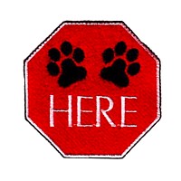 pause here paws here sign dog machine embroidery design pet doggy paws needle passion embroidery npe