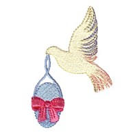 dove with Easter egg holidays bird machine embroidery design for variegated thread, multi-coloured, multi-color, multi-colour, colour changing thread