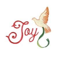 dove joy Christmas bird machine embroidery design for variegated thread, multi-coloured, multi-color, multi-colour, colour changing thread
