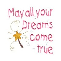 may all your dreams come true lettering text with magic star wand machine embroidery fairy dust girls magic stuff confetti lettering design art pes hus dst needle passion embroidery npe