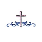 sailors cross with water river machine embroidery religious christian cross religion jesus god design art pes hus dst needle passion embroidery npe