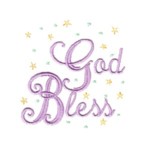 god bless lettering machine embroidery religious christian cross religion jesus god design art pes hus dst needle passion embroidery npe