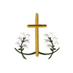 lily of the valley easter cross machine embroidery religious christian cross religion jesus god design art pes hus dst needle passion embroidery npe
