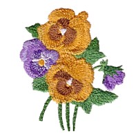 pansies bouquet machine embroidery design pansy flower pansies floral, npe, needle passion embroidery designs